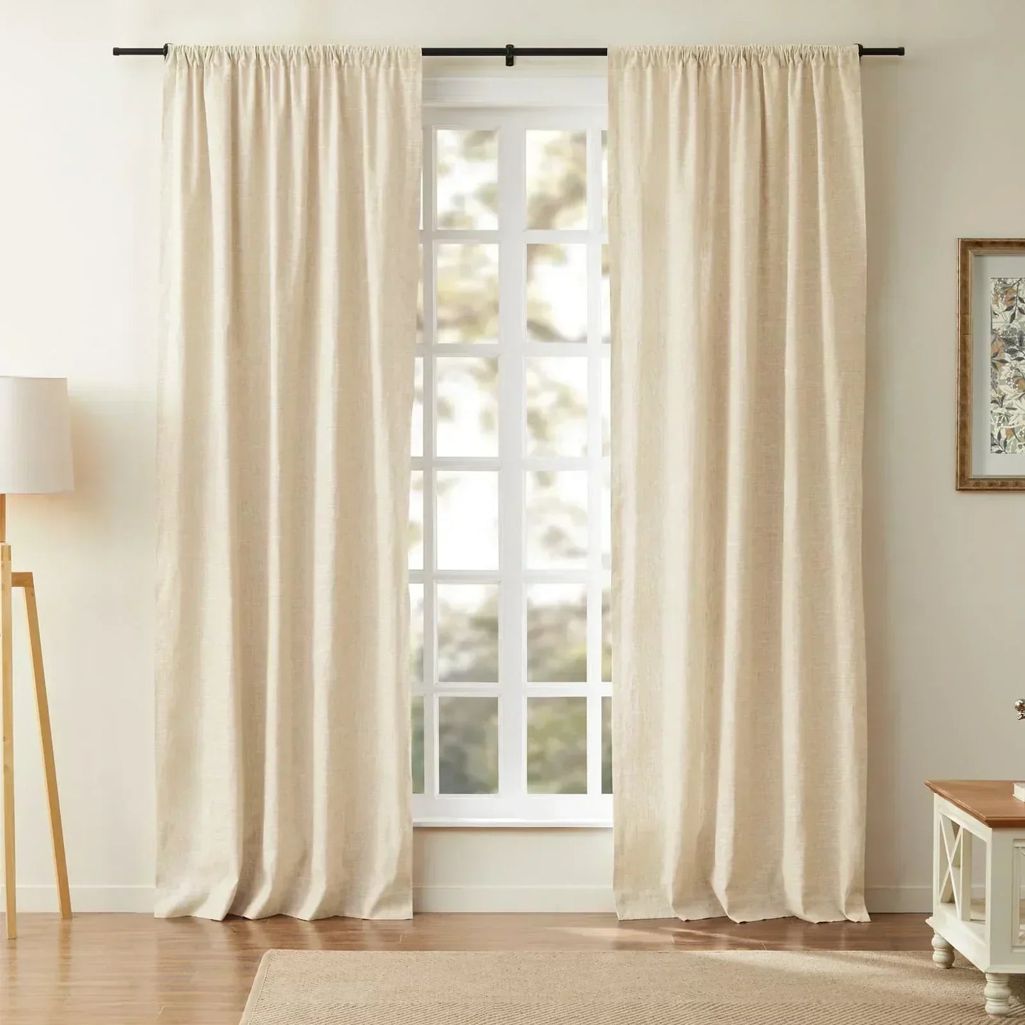 Sheer White Cotton Drapes | Light Blocking Window Curtains