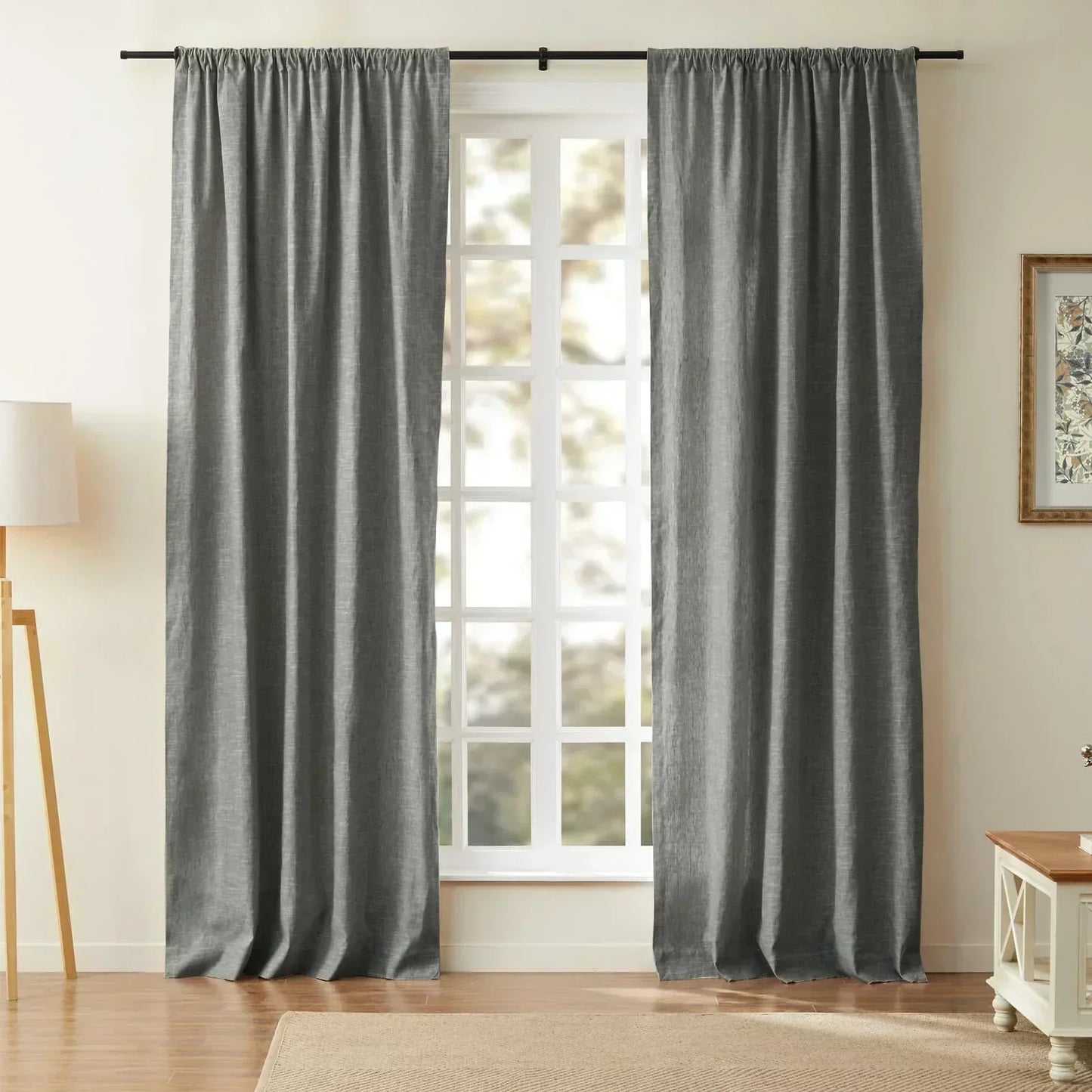 Sheer White Cotton Drapes | Light Blocking Window Curtains