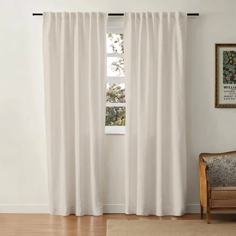 Sheer White Cotton Drapes | Light Blocking Window Curtains