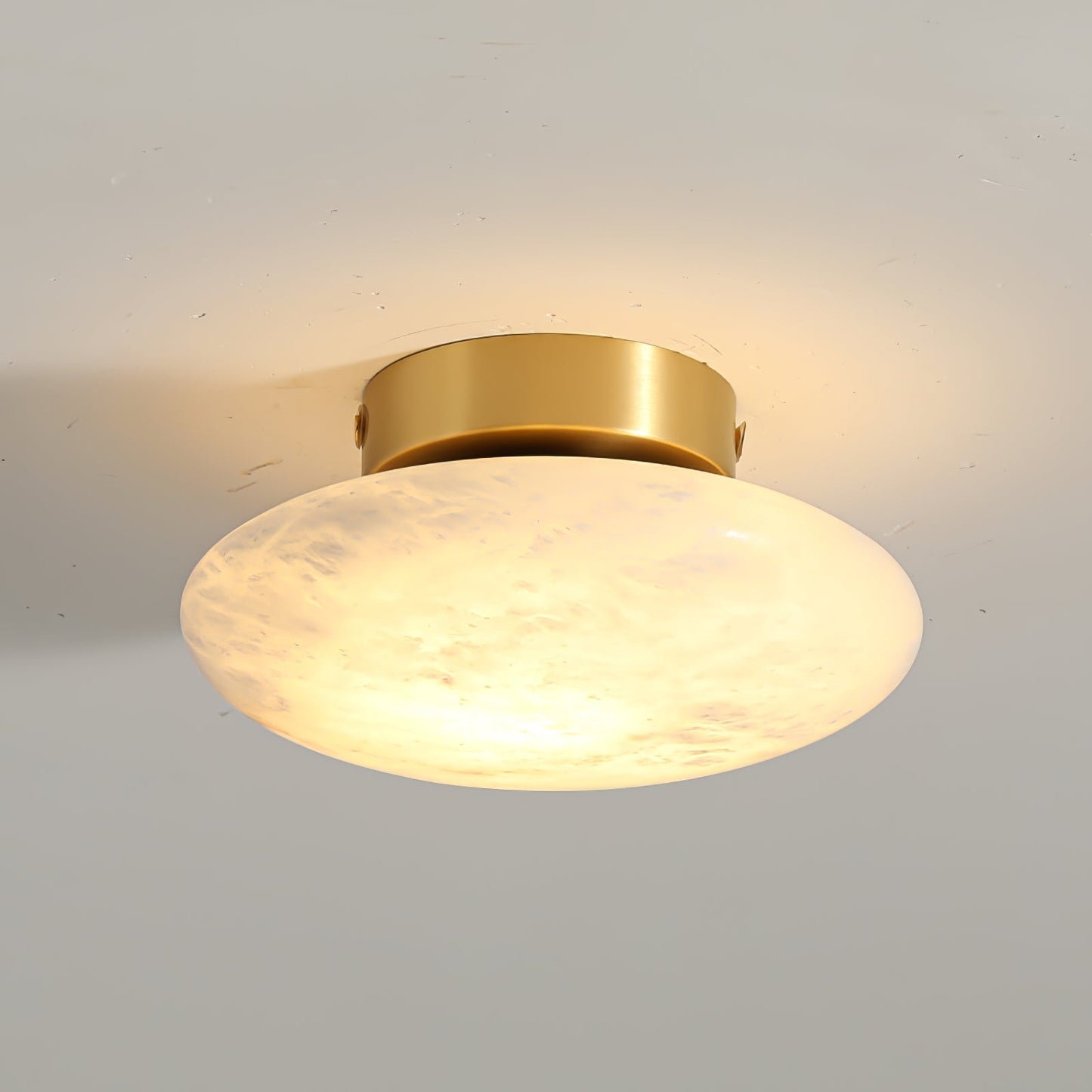 White Marble Ceiling Lamp | Oval Stone Lighting Fixture
