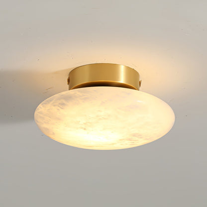 White Marble Ceiling Lamp | Oval Stone Lighting Fixture
