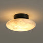 White Marble Ceiling Lamp | Oval Stone Lighting Fixture