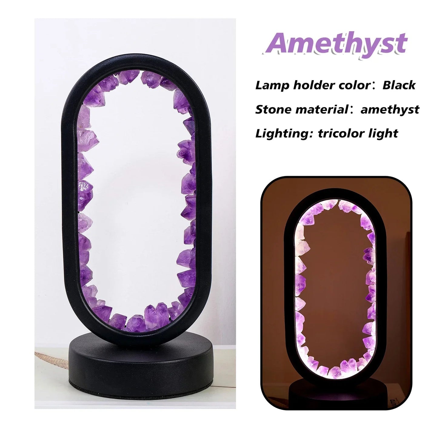 Elegant Glass Oval Desk Light Lamp