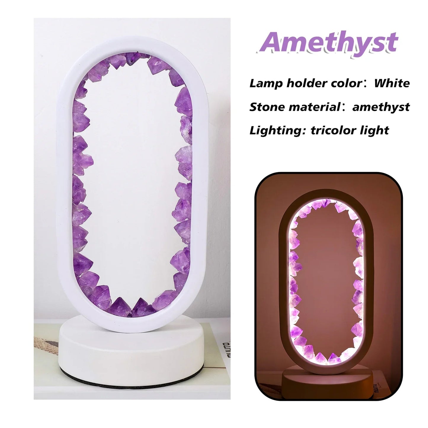 Elegant Glass Oval Desk Light Lamp