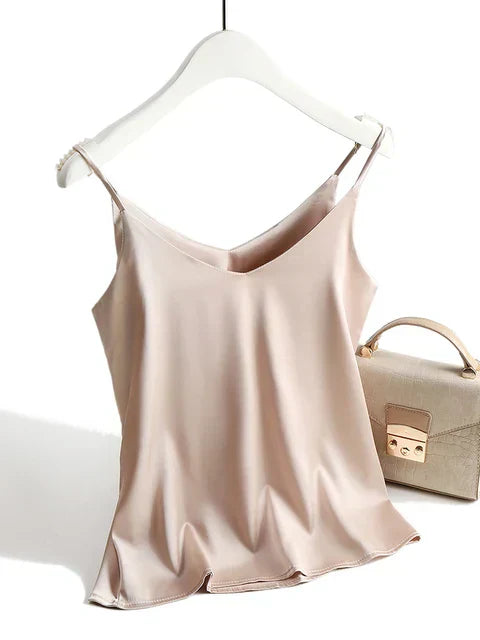 Luxury Silk Vest Top V Neck Sleeveless