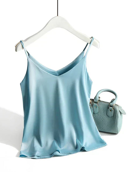 Luxury Silk Vest Top V Neck Sleeveless