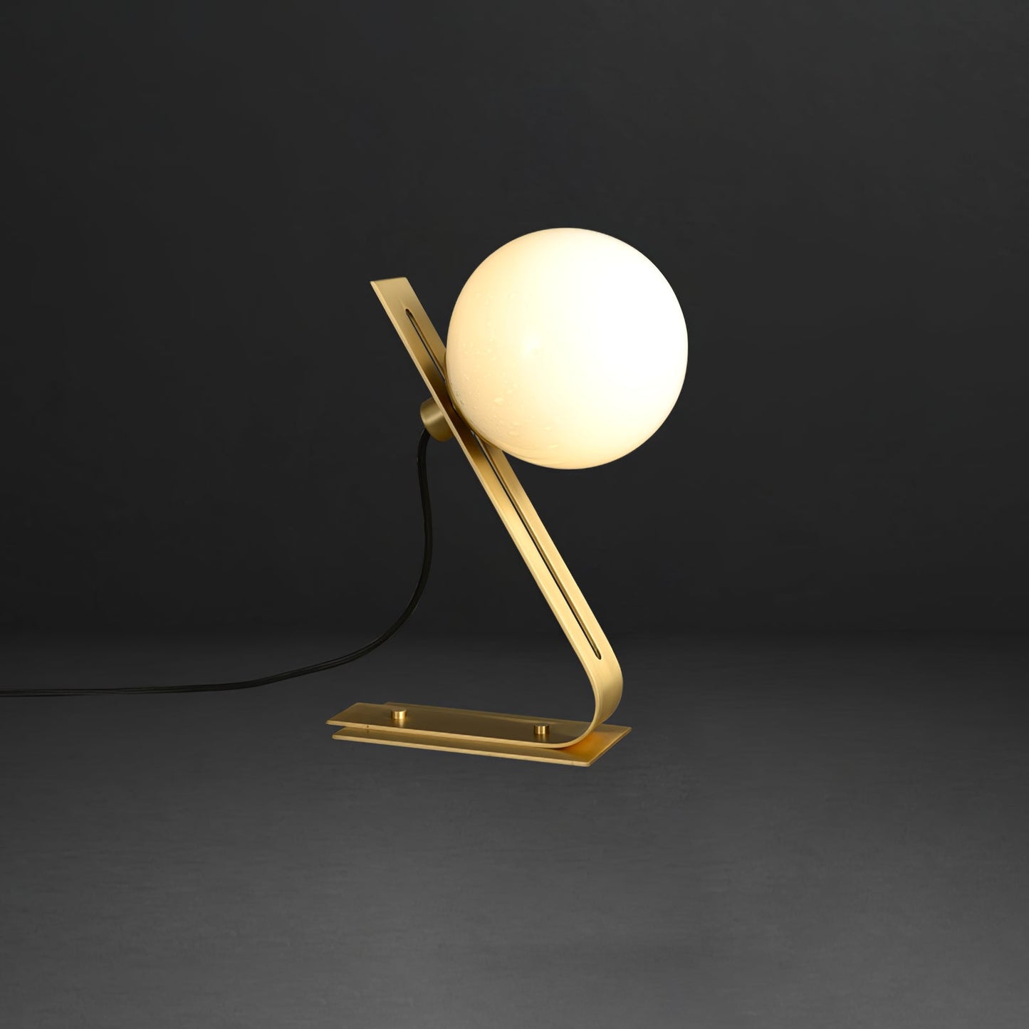 Elegant Glass Table Lamp with Metal Base
