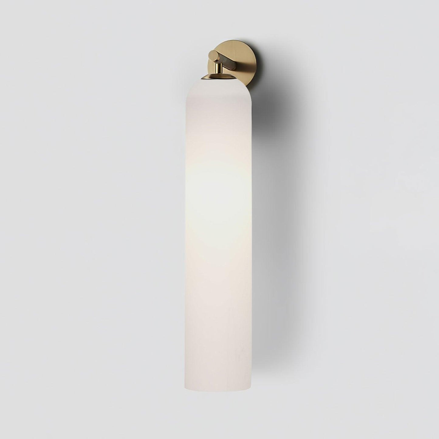 Elegant Glass Wall Light | Round Soft Shade with Metal Base