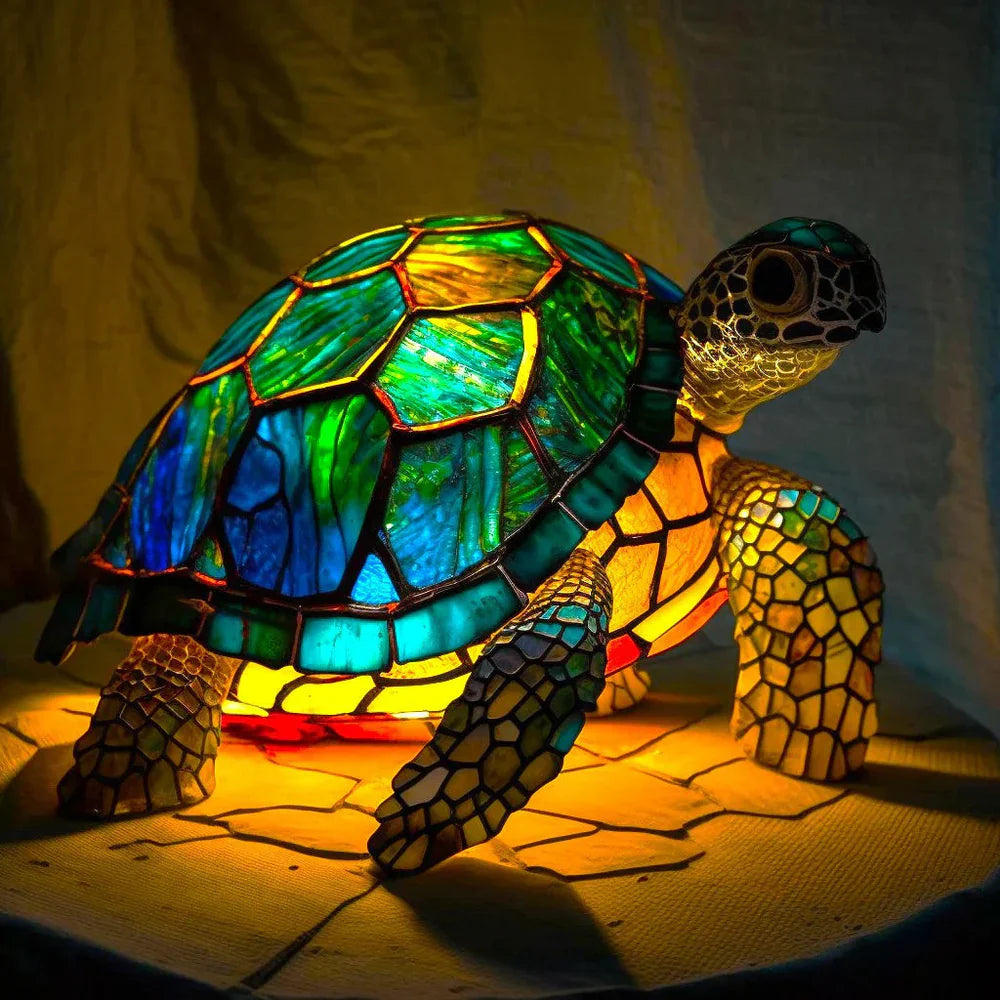 Colorful Mosaic Wolf Table Lamp