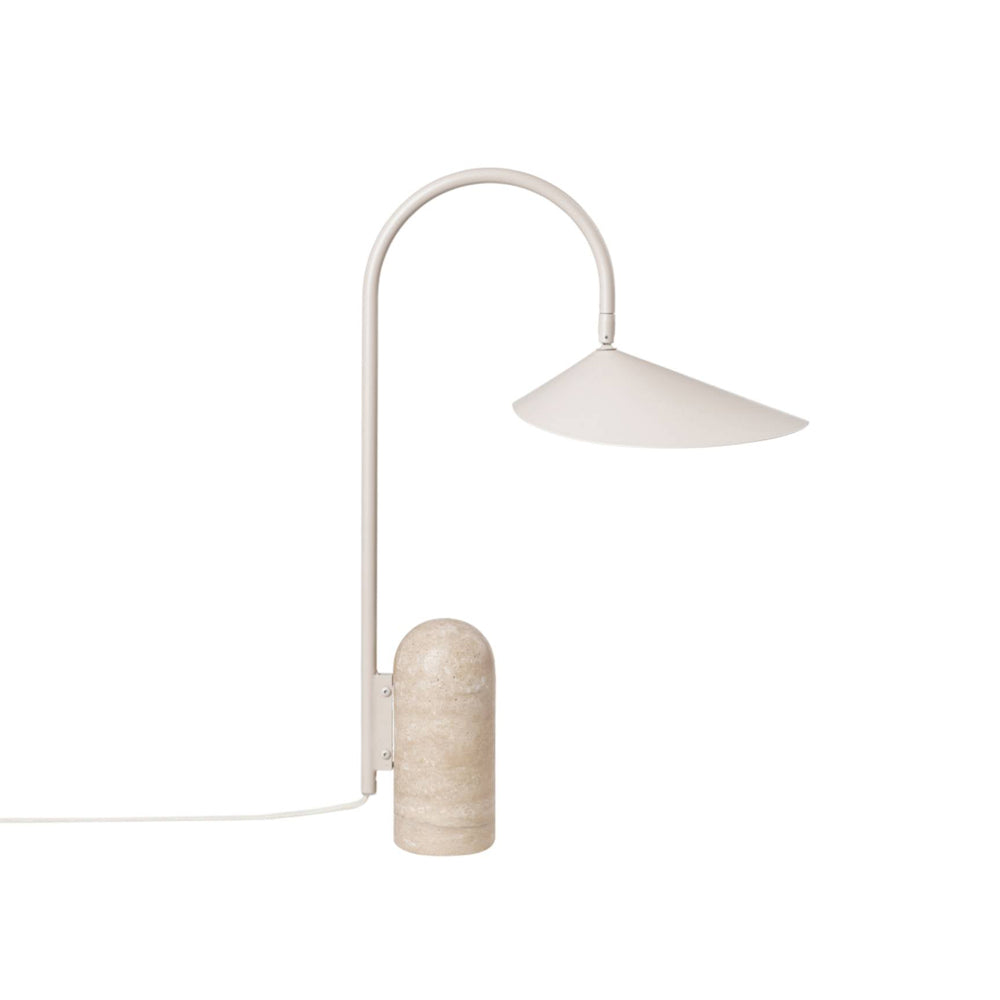 Sleek Black Marble Desk Lamp with Rounded Shade