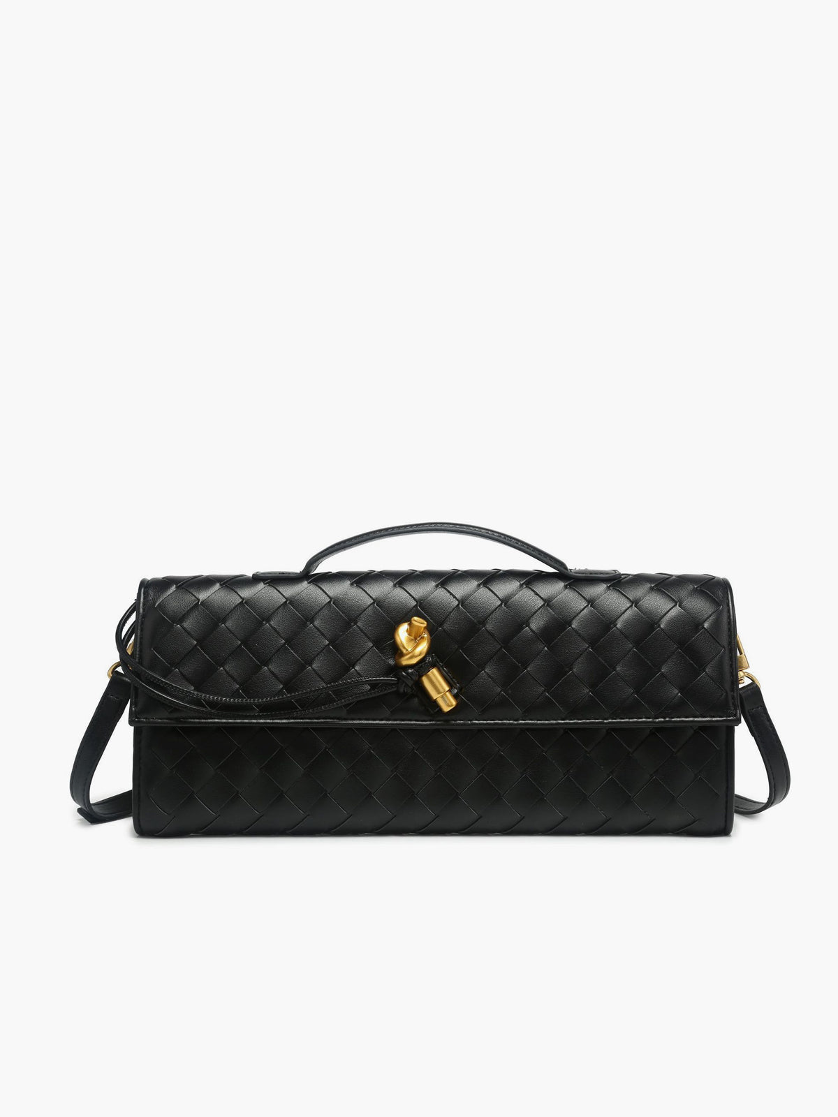 Stylish Red Woven Leather Purse