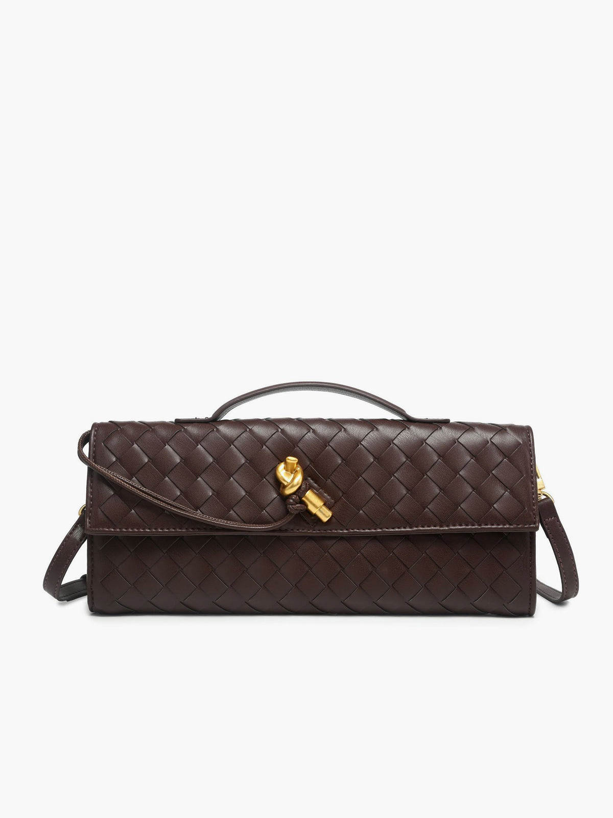 Stylish Red Woven Leather Purse