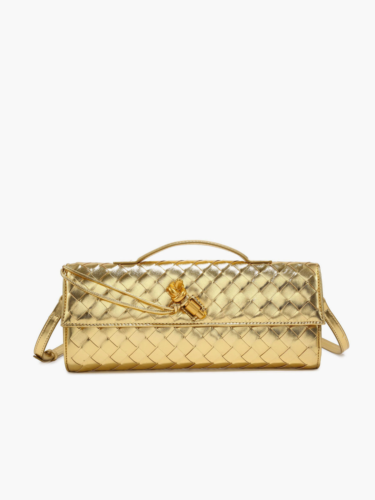 Stylish Red Woven Leather Purse