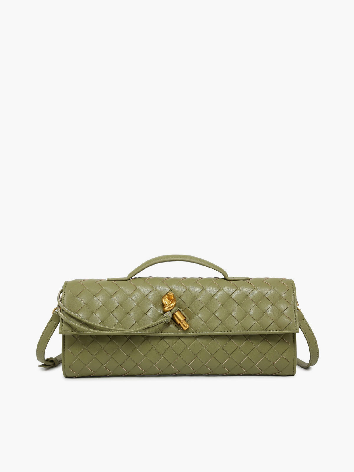 Stylish Red Woven Leather Purse