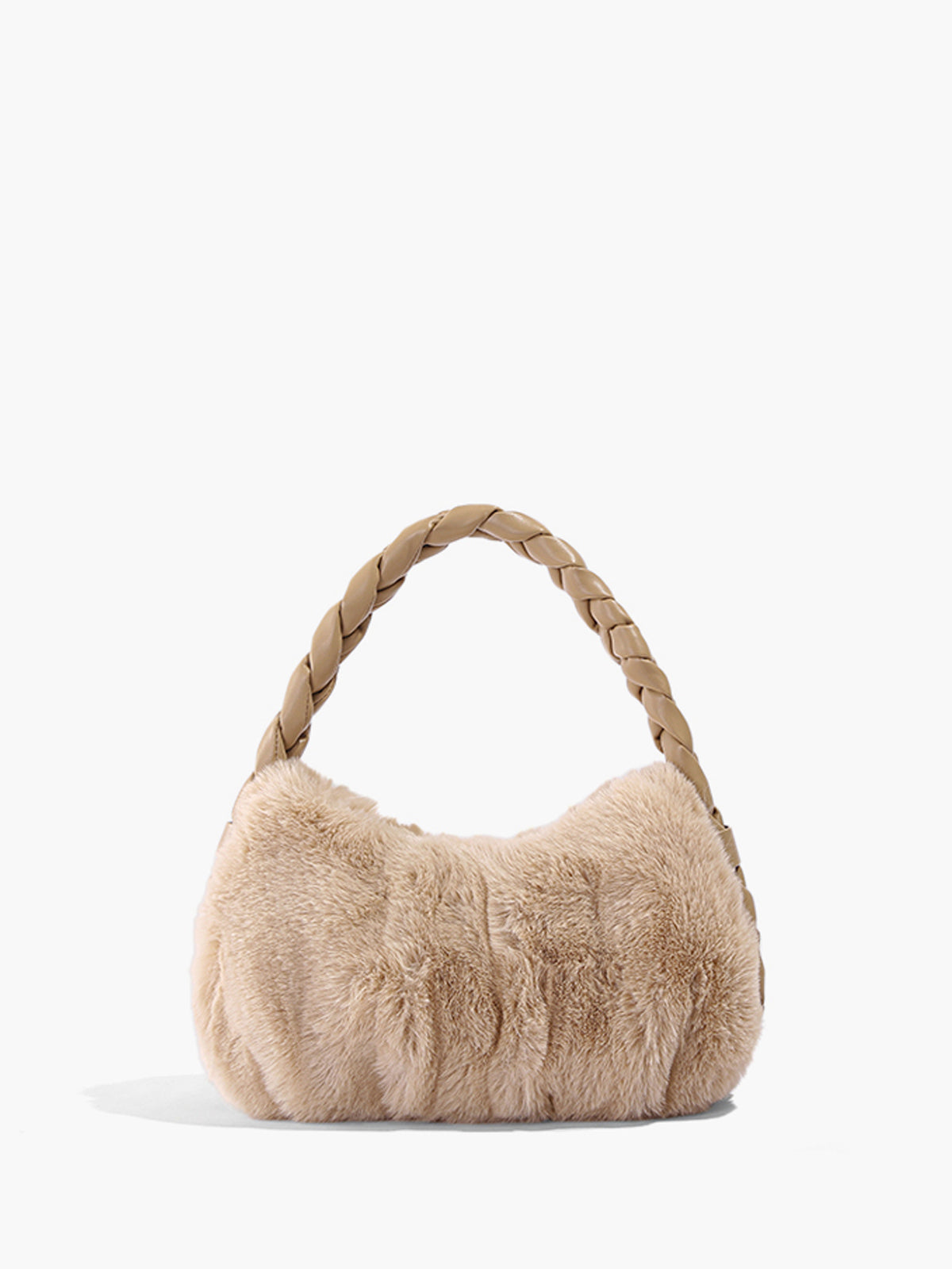 Soft Faux Fur Tote Bag | Woven Strap Luxe Style - HappyKidMart