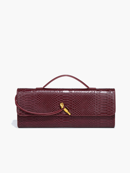 Luxury Alligator Pattern Clutch Purse | Red Strap Design - HappyKidMart