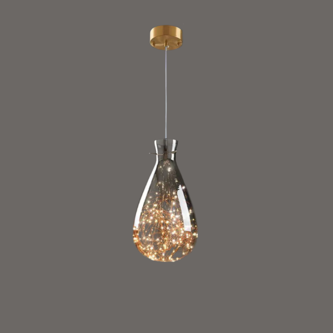 Stylish Grey Glass Drop Light