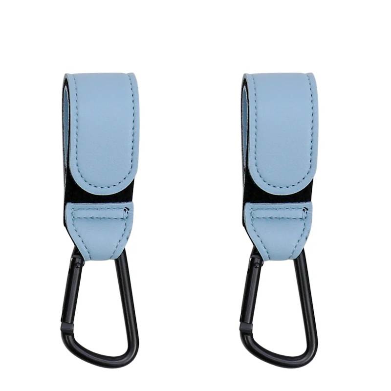 2 Pcs PU Leather Baby Bag Stroller Hook