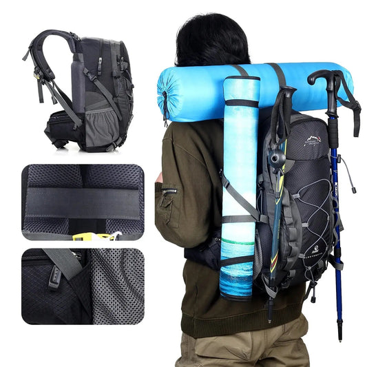 Waterproof Hiking Rucksack 40L Comfortable Trekking Bag - HappyKidMart