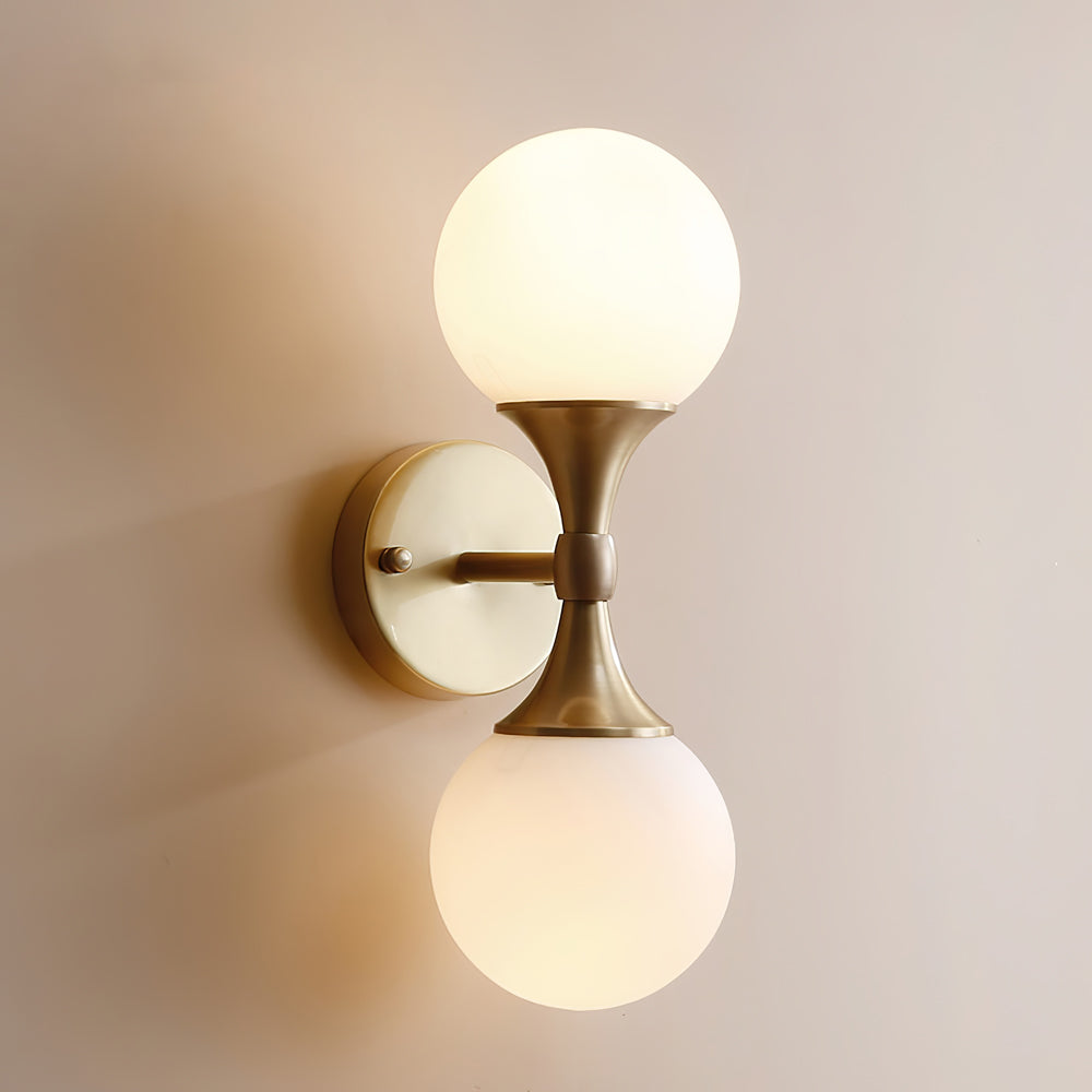 Luxury Double Globe Brass Wall Lamp