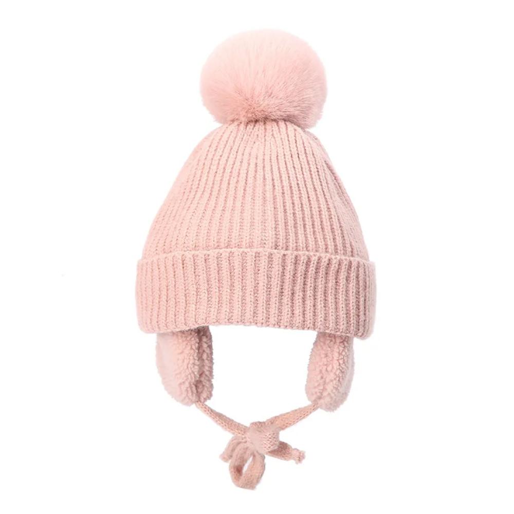 Baby Big Pompom Beanie with Earflap