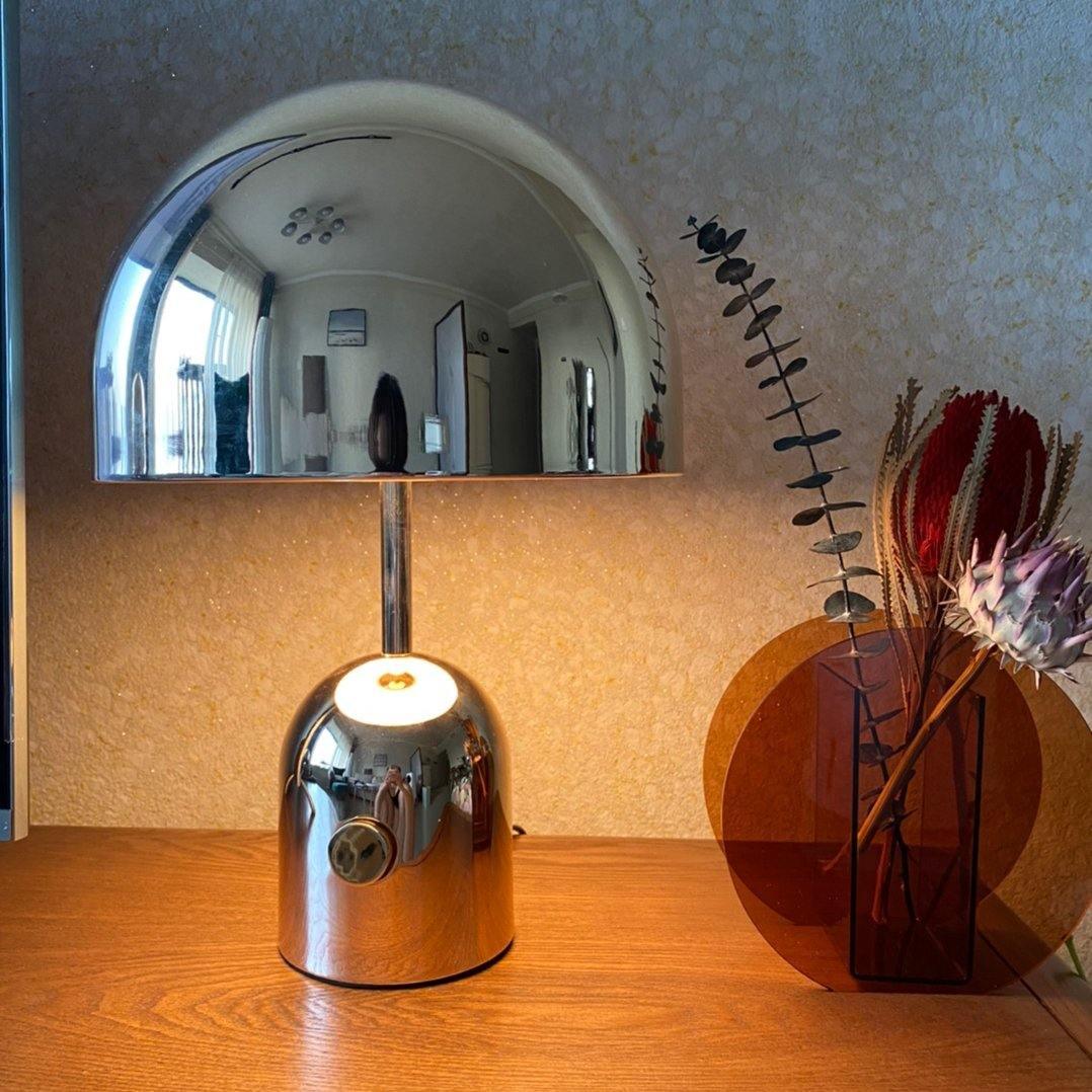 Sleek Glass Table Lamp | Chrome Finish - HappyKidMart
