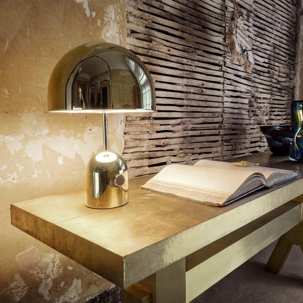 Chic Metal Desk Lamp With Golden Finish - HappyKidMart
