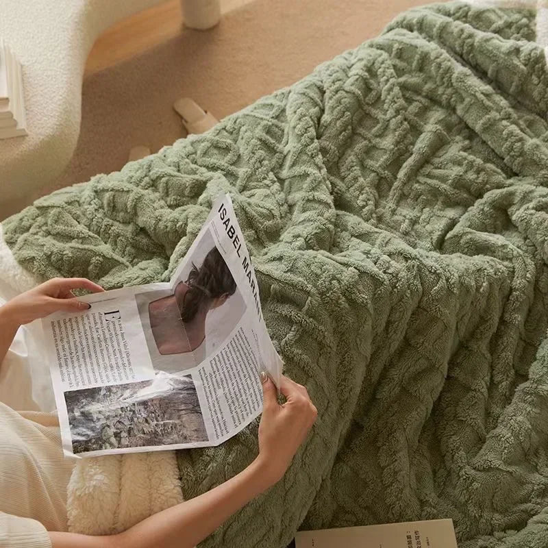 Cozy Reversible Fleece Throw Blanket