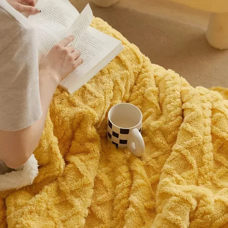 Cozy Reversible Fleece Throw Blanket