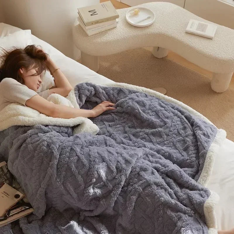 Cozy Reversible Fleece Throw Blanket