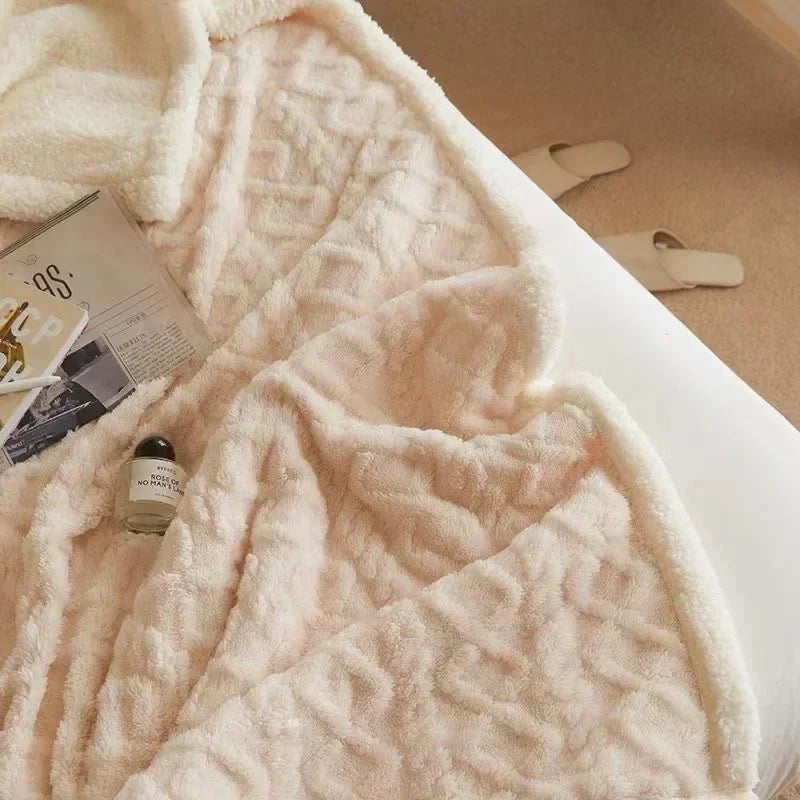 Cozy Reversible Fleece Throw Blanket