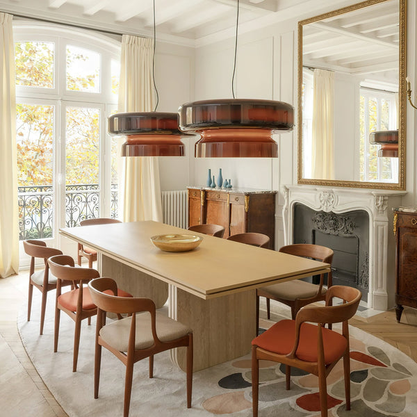 Vintage Glass Hanging Light | Classic Brown Lamp Shade - HappyKidMart