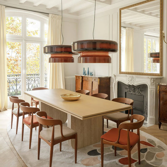 Vintage Glass Hanging Light | Classic Brown Lamp Shade - HappyKidMart
