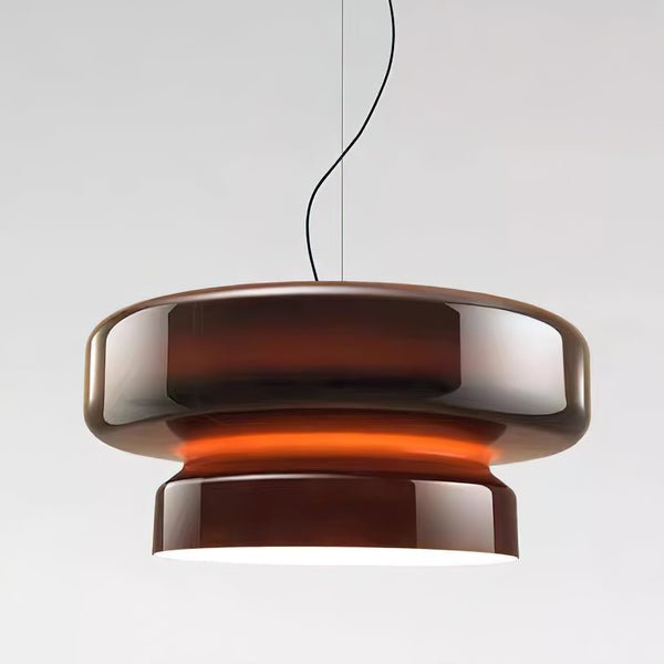 Vintage Glass Hanging Light | Classic Brown Lamp Shade
