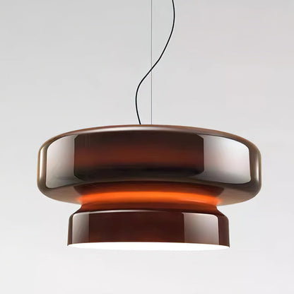 Vintage Glass Hanging Light | Classic Brown Lamp Shade