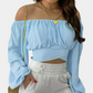 Chic Cold Shoulder Short Top | Flowy Cotton Sleeves