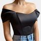 Chic Cold Shoulder Blouse | Luxe Satin Finish Top