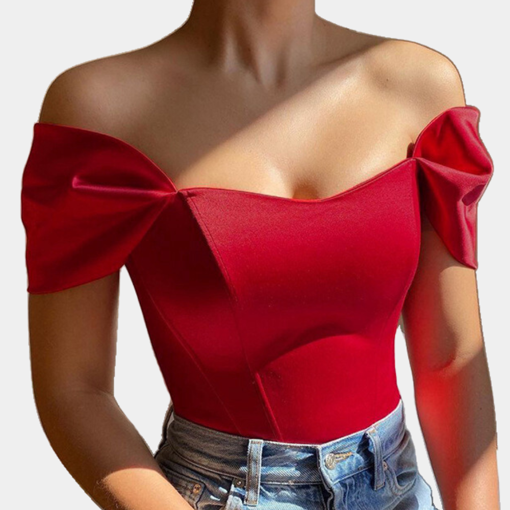 Chic Cold Shoulder Blouse | Luxe Satin Finish Top