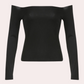 Elegant Off The Shoulder Top | Fitted Long Sleeve Style - HappyKidMart