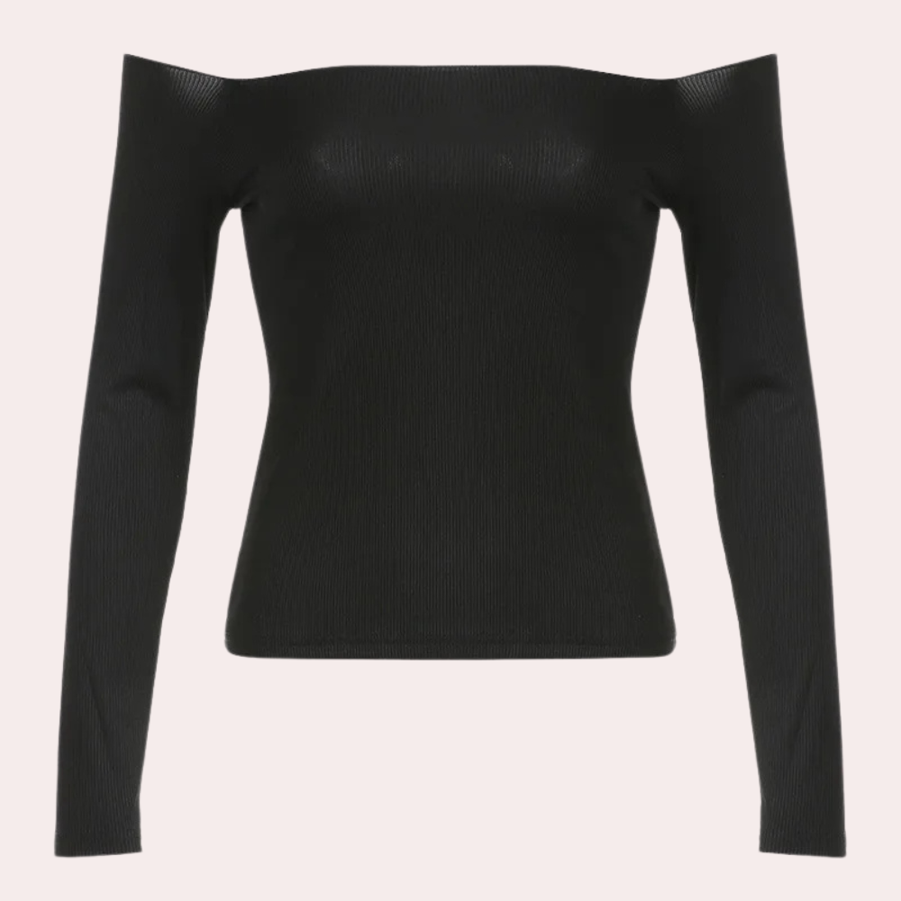 Elegant Off The Shoulder Top | Fitted Long Sleeve Style - HappyKidMart