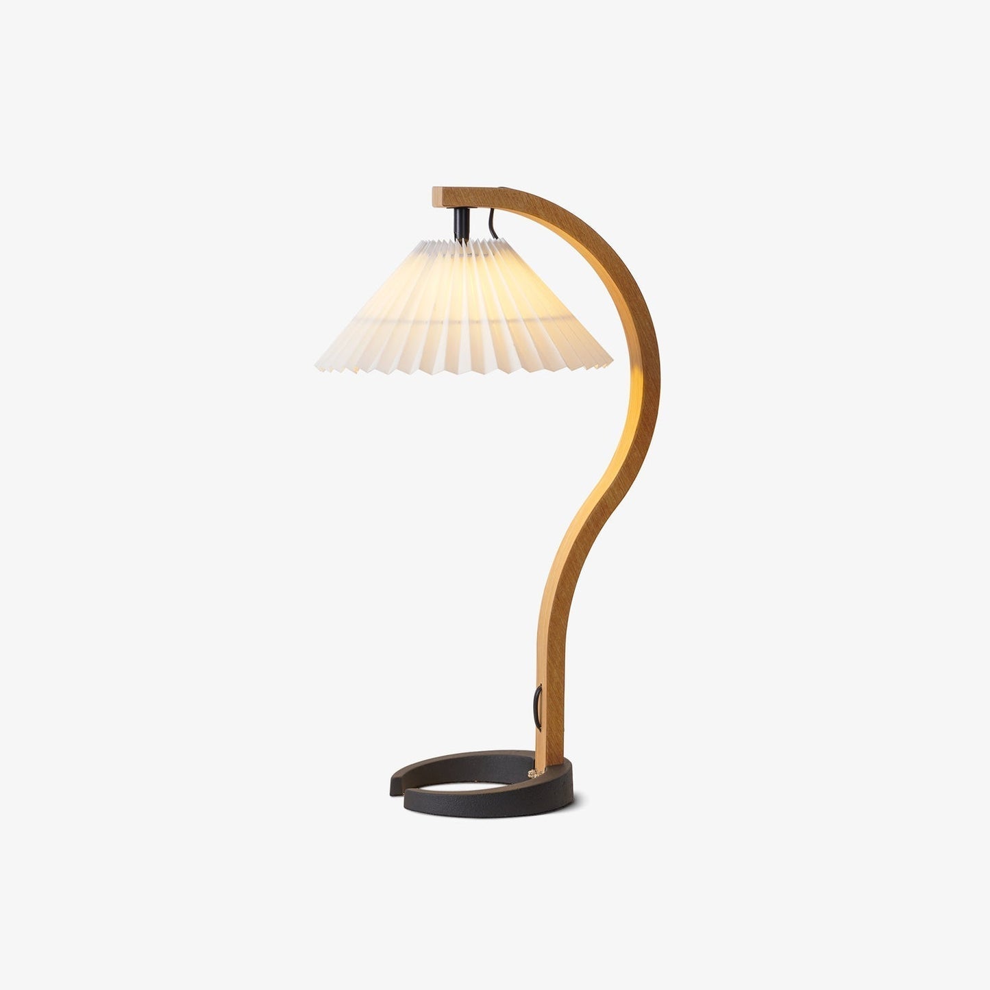 Rustic Wooden Table Lamp with Soft Shade