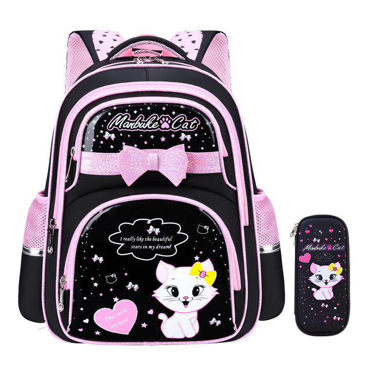 Fun Cat Backpack For Girls | Pink Glitter Design - HappyKidMart