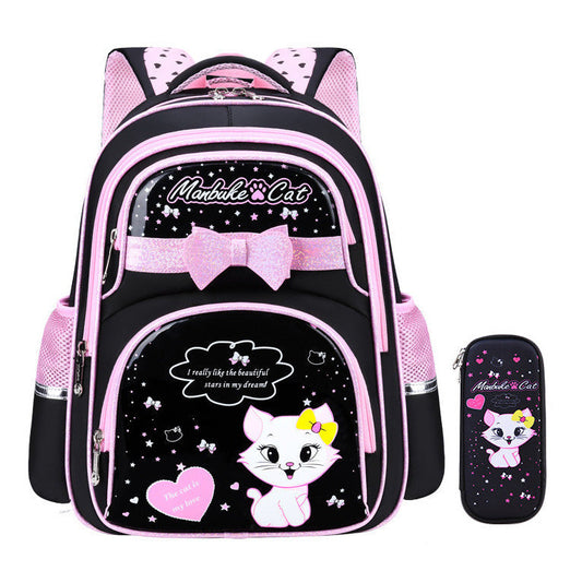Fun Cat Backpack For Girls | Pink Glitter Design - HappyKidMart
