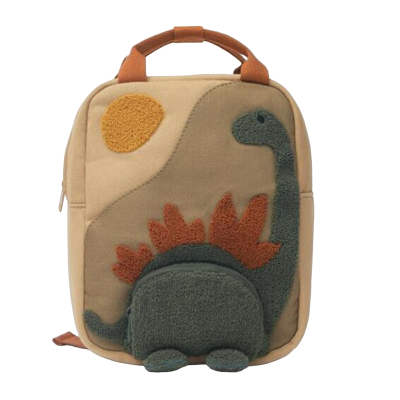 Fun Dino School Backpack | Colorful Canvas Print - HappyKidMart
