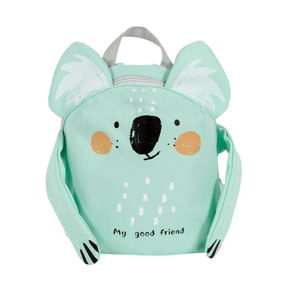 Fun Koala School Bag | Pastel Green Backpack - HappyKidMart