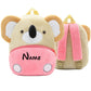 Fun Gray Kids Backpack With Elephant Print