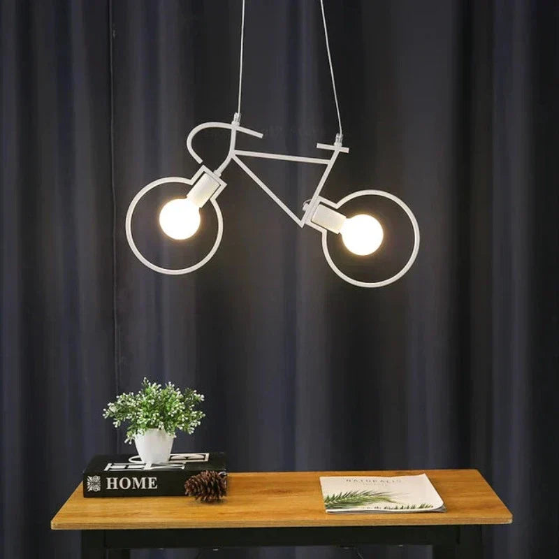Contemporary Bike Shaped White LED Ceiling Light
