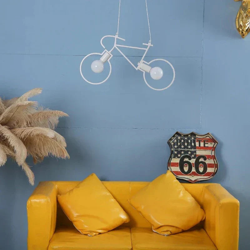 Contemporary Bike Shaped White LED Ceiling Light - HappyKidMart