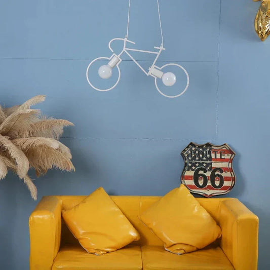 Contemporary Bike Shaped White LED Ceiling Light - HappyKidMart