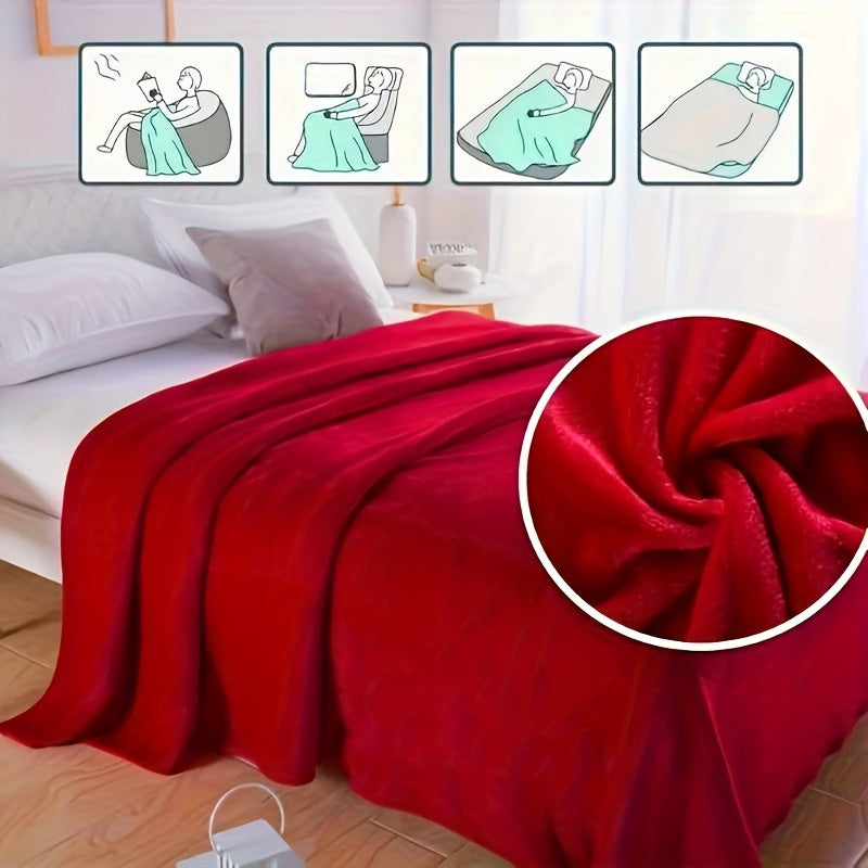 Cozy Red Fleece Blanket